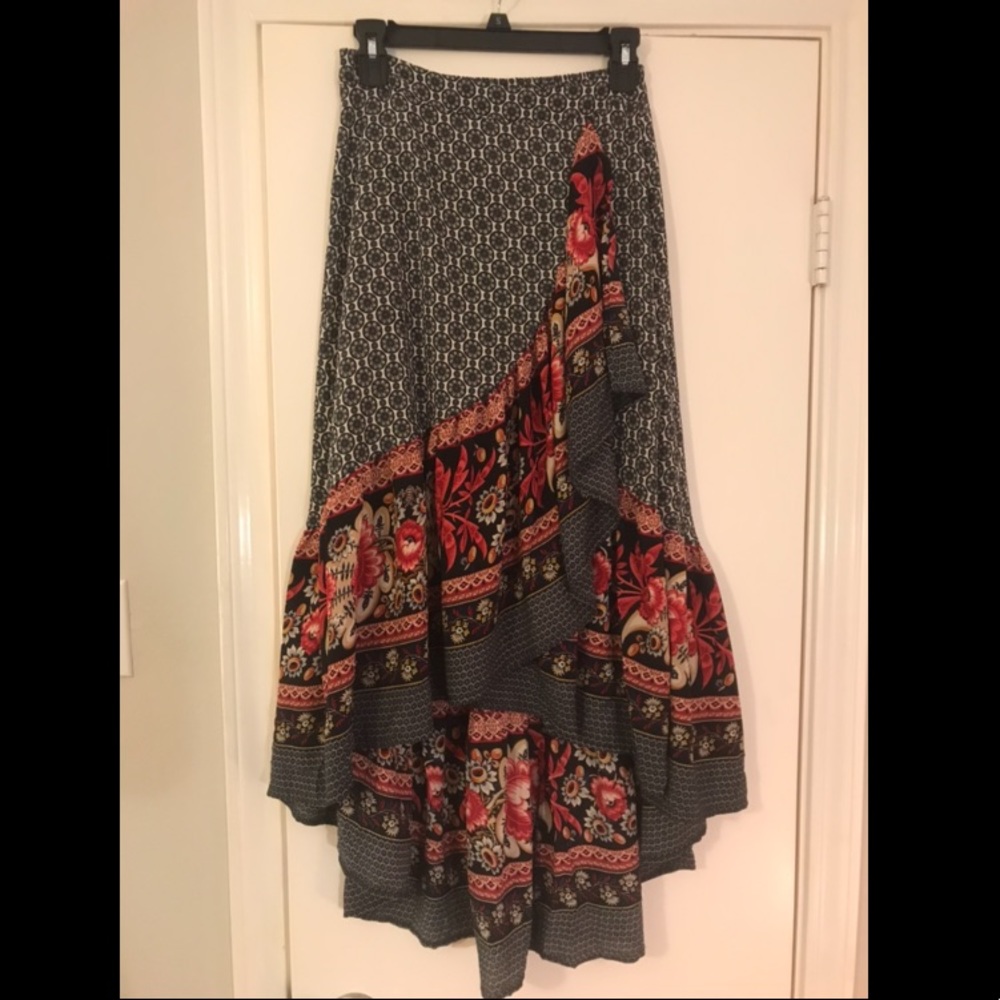 Colorful high-low skirt